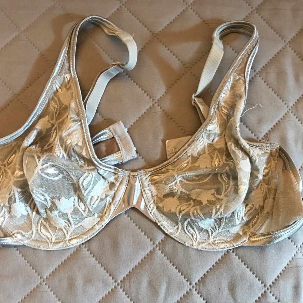NWOT. Gorgeous lace bra in dark beige